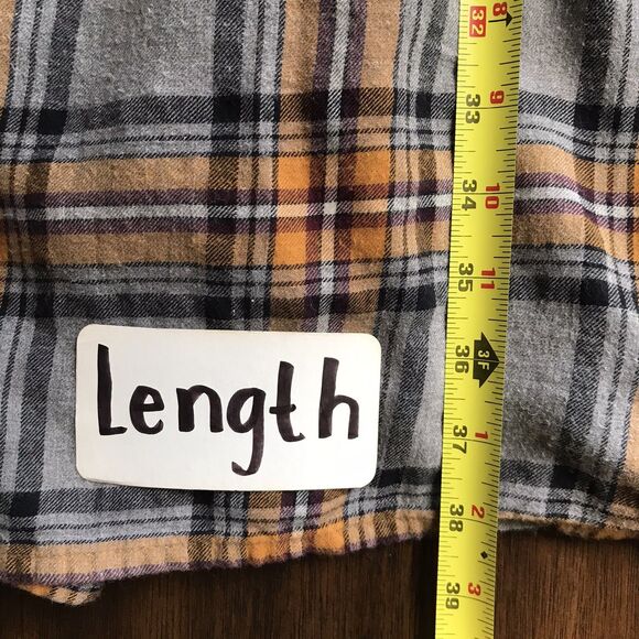 Monki Gray Yellow Plaid Flannel Collared Long Sleeve Casual Winter Shirt Dress M - Picture 10 of 12